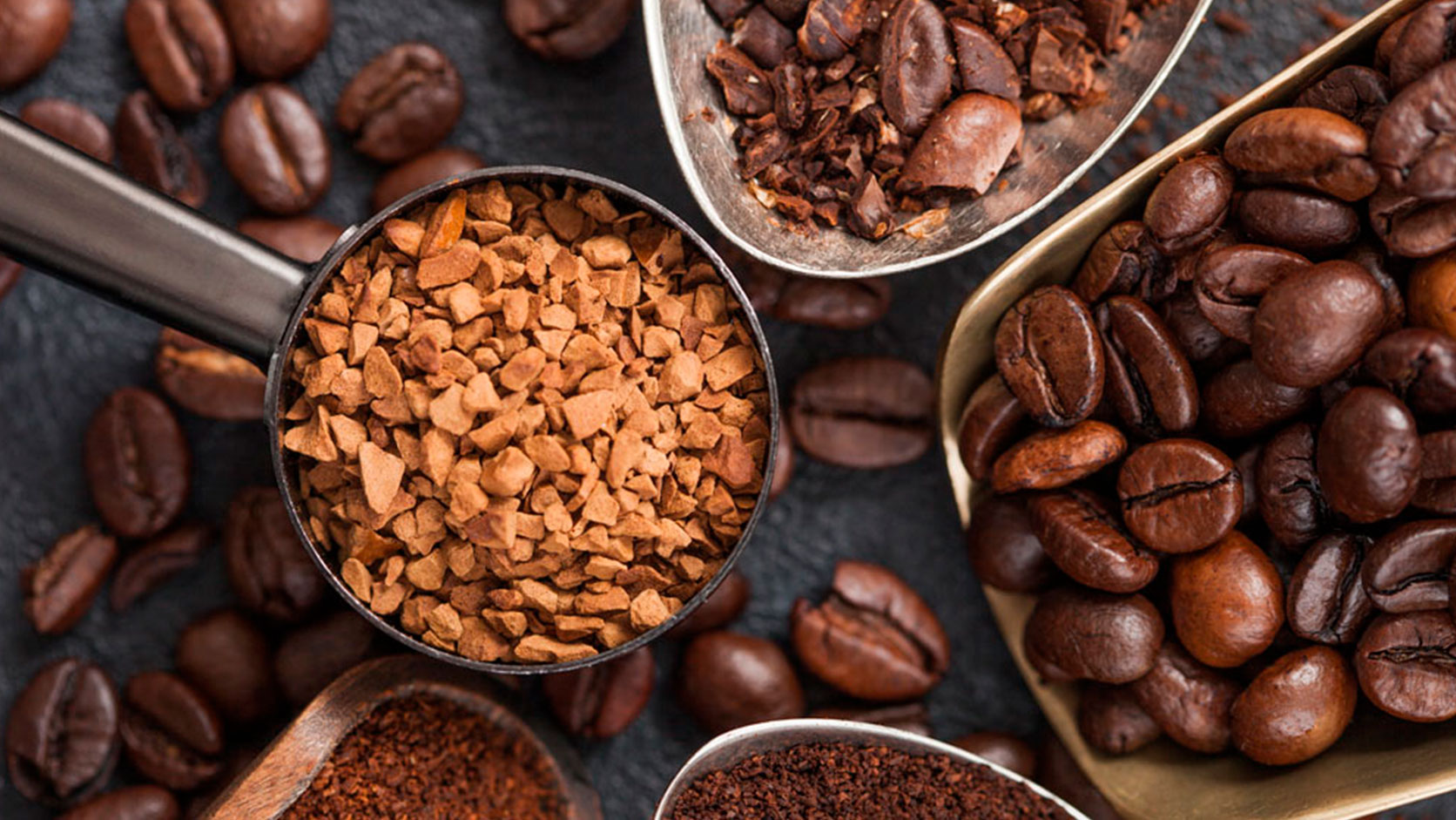 Diversas presentaciones y procesos del café